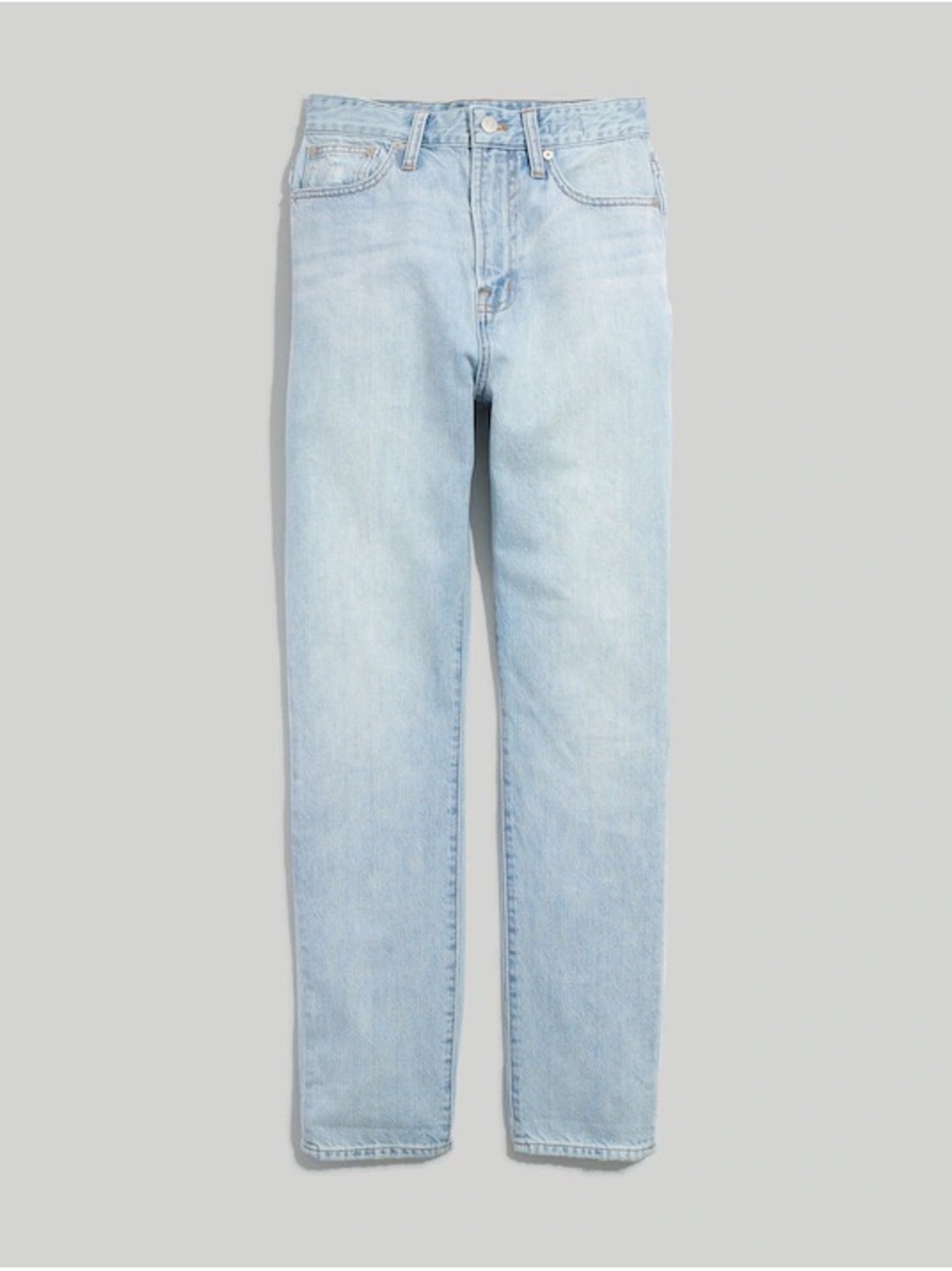 Madewell Light Blue High-Rise Straight Ankle Jeans